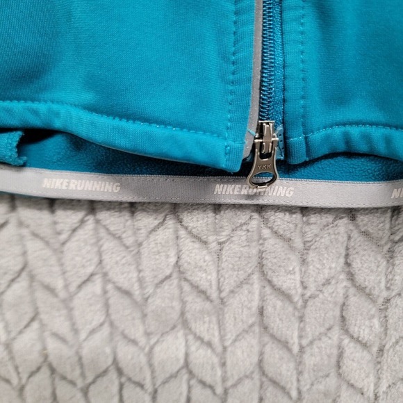 Nike Livestrong Running Jacket Full Zip Reflective Accents Teal Women’s Large‎ - Picture 9 of 12
